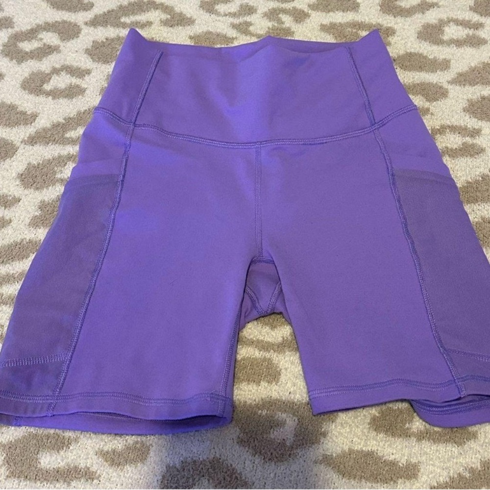 COPY - Fabletics Purple Bike Shorts High Waist Compression